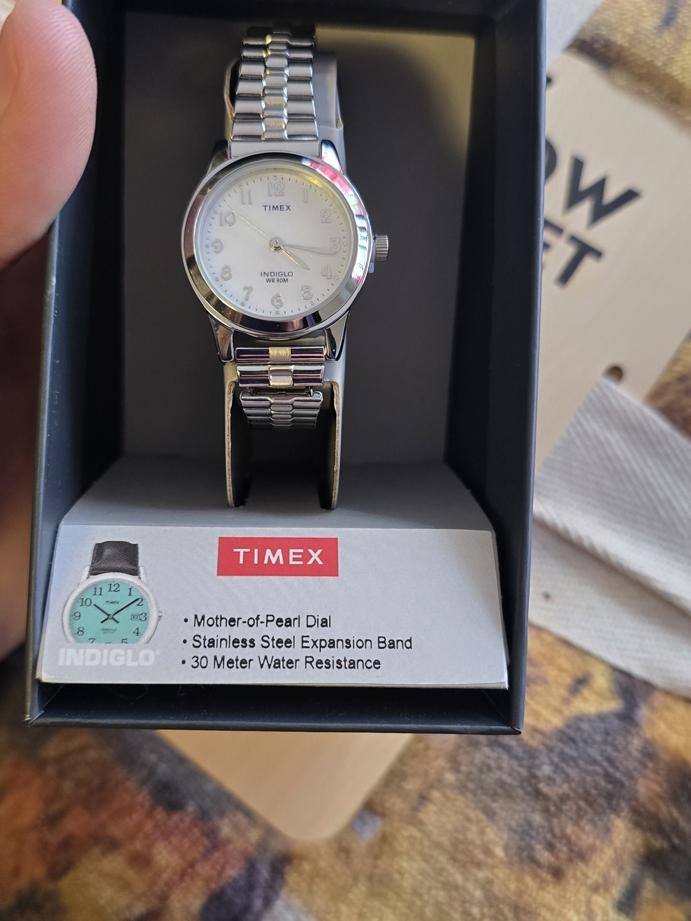Timex Indiglo Mother-of-Pearl Dial Expansion Watch